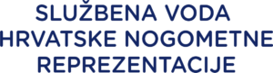 Logo text: 'Službena voda Hrvatske nogometne reprezentacije' in dark blue